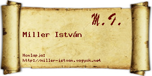 Miller István névjegykártya